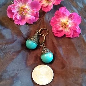 Turquoise Bead Boho Earrings
